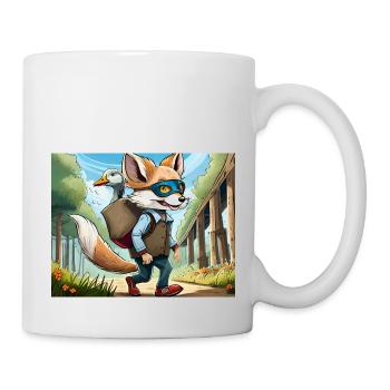 Deutsche Kinderreime illustrierter Comic Backen, Backen - Tasse - Weiß - Rechts