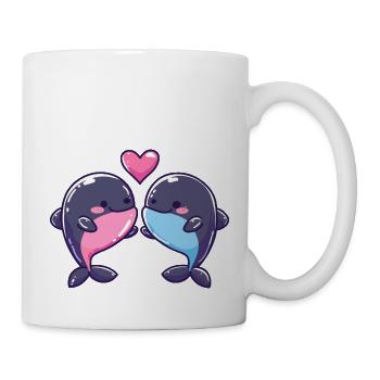 Baleine Couple Amour Couple Amoureux - Mug blanc - blanc - Droite
