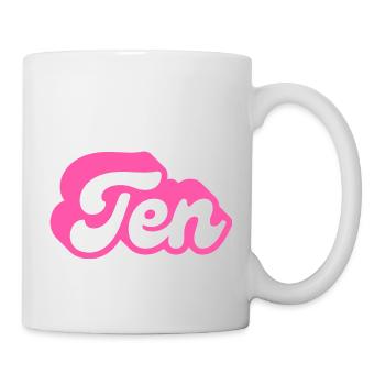 Ten birthday - 10e anniversaire rétro rose - Mug blanc - blanc - Droite