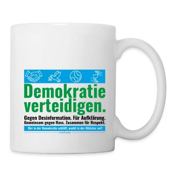 Mimikama Demokratie verteidigen - Tasse - Weiß - Rechts