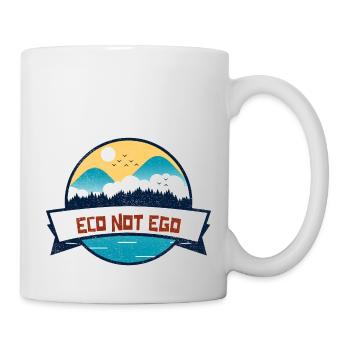 Umweltschutz, Öko statt Ego - Tasse - Weiß - Rechts