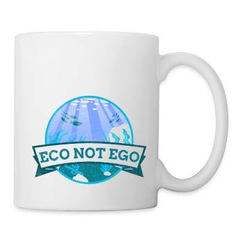 Umweltschutz, Öko statt Ego - Tasse - Weiß - Rechts