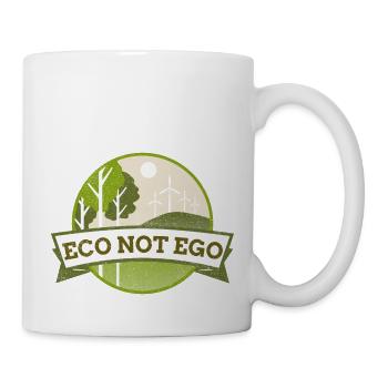 Umweltschutz, Öko statt Ego - Tasse - Weiß - Rechts