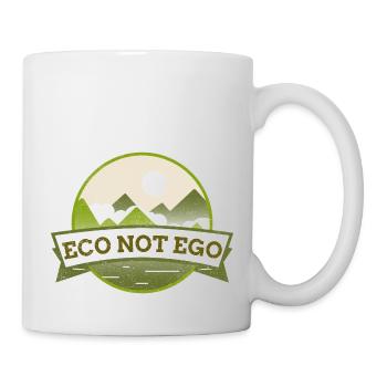 Umweltschutz, Öko statt Ego - Tasse - Weiß - Rechts
