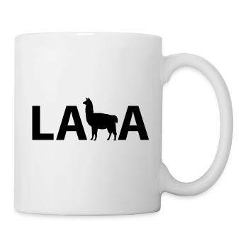 Lama - Silhouette - Tasse - Weiß - Rechts