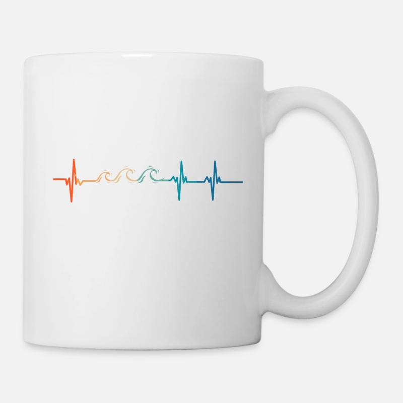 Battement de cœur vague - Mug blanc - blanc