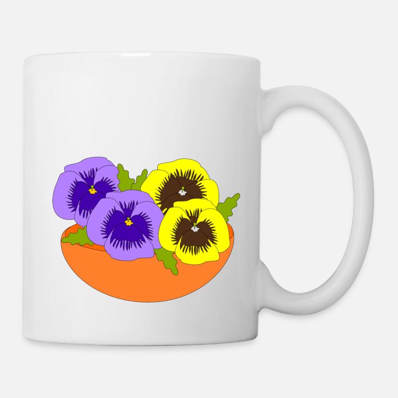 Stiefmütterchen - Tasse - Weiß
