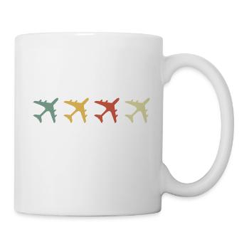 Vintage-Retro-Flugzeug - Tasse - Weiß - Rechts
