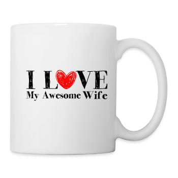 Ich liebe Meine Awseme-Frau - Tasse - Weiß - Rechts