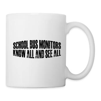 Moniteurs d'autobus scolaires, tout savoir et tout voir 14 - Mug blanc - blanc - Droite