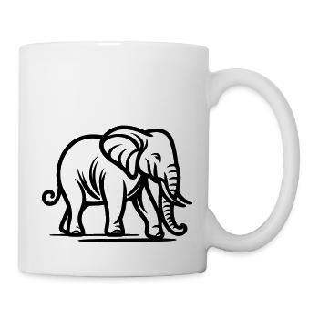 Éléphant - Mug blanc - blanc - Droite