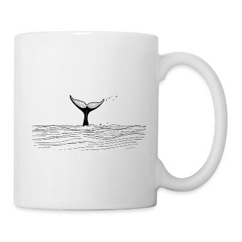 Queue de baleine - Noir - Mug blanc - blanc - Droite
