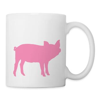 Cute Piggy Pig Silhouette Animal Love - Mug - white - Right