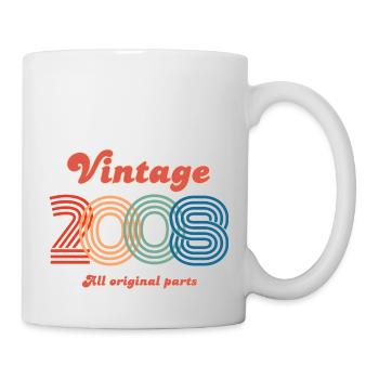 Jahrgang 2008 alle Originalteile - Tasse - Weiß - Rechts