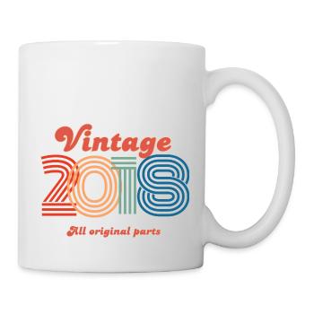 Jahrgang 2018 alle Originalteile - Tasse - Weiß - Rechts