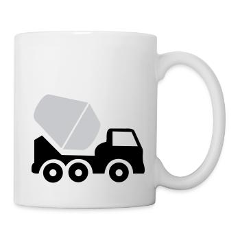 Véhicule excavatrice de travaux de construction - Mug blanc - blanc - Droite