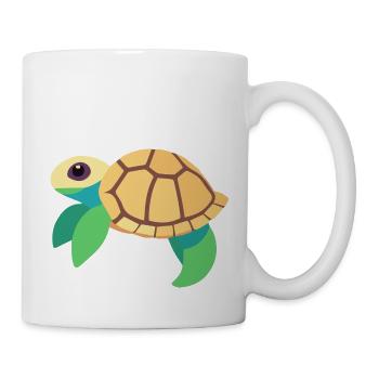 Tortue d’eau bébé vert - Mug blanc - blanc - Droite