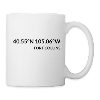 Fort Collins Colorado USA Koordinaten - Tasse - Weiß - Rechts