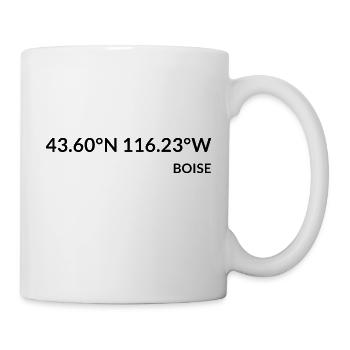 Coordonnées de Boise, Idaho, États-Unis - Mug blanc - blanc - Droite