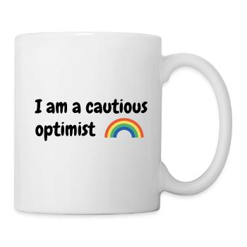 I am a cautious optimist - Mug - white - Right
