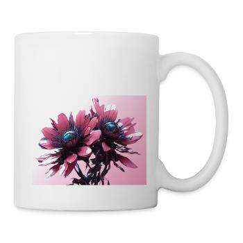 Cyberpunk-Blumen - Tasse - Weiß - Rechts