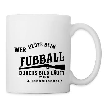 Fußball und TV - lustiger Spruch Fuba gucken - Tasse - Weiß - Rechts