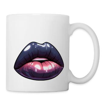 Schwarze Lippen - Dark Mystery - Tasse - Weiß - Rechts