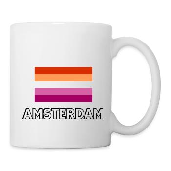 Lesben-Pride-Flagge Amsterdam - Tasse - Weiß - Rechts
