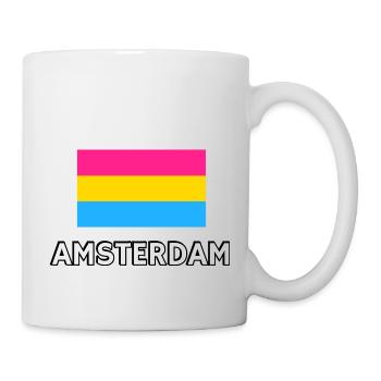 Pan Pride Flagge Amsterdam - Tasse - Weiß - Rechts