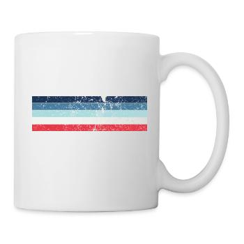 Design de rayures grunge aux couleurs vintage - Mug blanc - blanc - Droite
