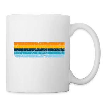 Design de rayures grunge aux couleurs vintage - Mug blanc - blanc - Droite