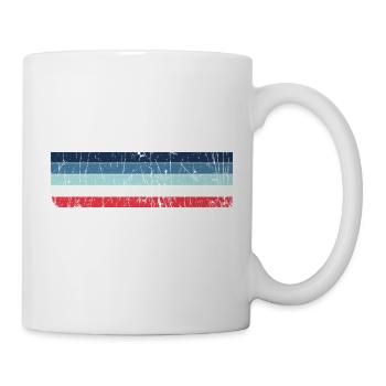 Design de rayures grunge aux couleurs vintage - Mug blanc - blanc - Droite