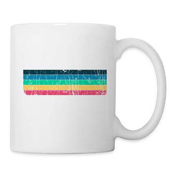 Design de rayures grunge aux couleurs vintage - Mug blanc - blanc - Droite