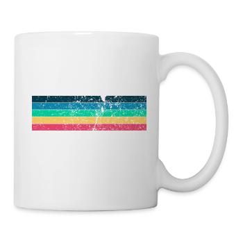 Design de rayures grunge aux couleurs vintage - Mug blanc - blanc - Droite