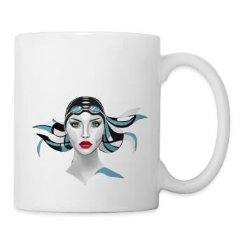Aquatische Eleganz: Die Fantasie taucht tief ein - Tasse - Weiß - Rechts