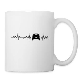 Battement de cœur jeep - Mug blanc - blanc - Droite