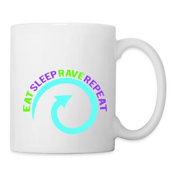 Manger dormir rave répéter nourriture sommeil corbeau disant - Mug blanc - blanc - Droite