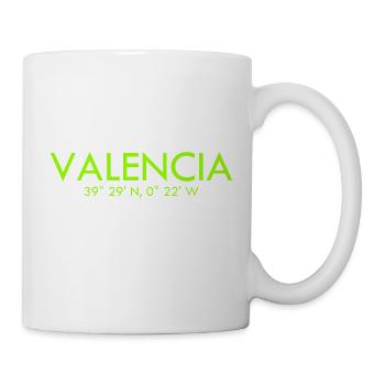 Valencia Spain Coordinates Latitude Longitude - Tasse - Weiß - Rechts