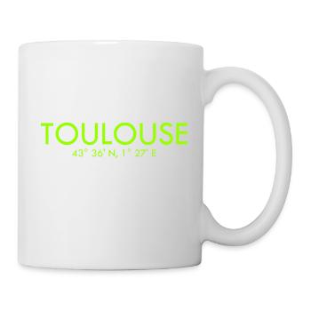 Toulouse France Coordinates Latitude Longitude - Tasse - Weiß - Rechts