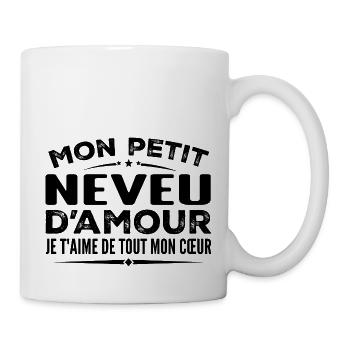 Geschenk Neffe der Liebe, ich liebe dich von ganzem Herzen - Tasse - Weiß - Rechts