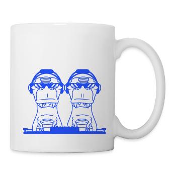 2 Cool DJ Dinosaur T-Rex Mixer Musique de fête - Mug blanc - blanc - Droite