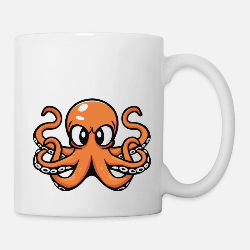 Oktopus Comic - Tasse - Weiß