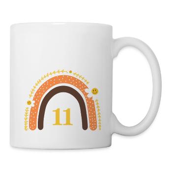 11. Geburtstag Gelber Regenbogen - Tasse - Weiß - Rechts