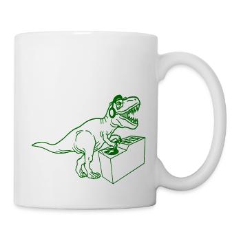 Cool Dino DJ T. Rex Dinosaure Party Club Musique - Mug blanc - blanc - Droite