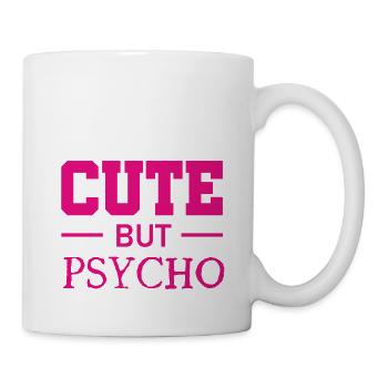Mignon mais psychopathe - Doux mais fou - Fou - Mug blanc - blanc - Droite