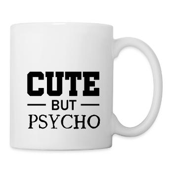 Mignon mais psychopathe - Doux mais fou - Fou - Mug blanc - blanc - Droite