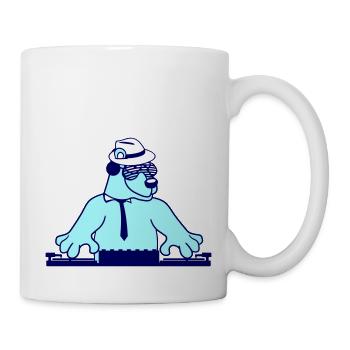 DJ Brown Bear Bear Grizzly Mixer Tie Party - Mug - white - Right