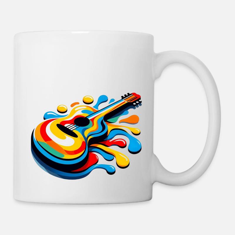 Schmelzende Regenbogen-Gitarre - Tasse - Weiß