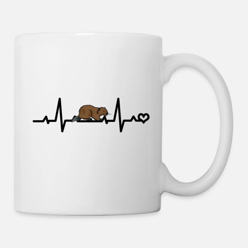 Biber EKG - Tasse - Weiß