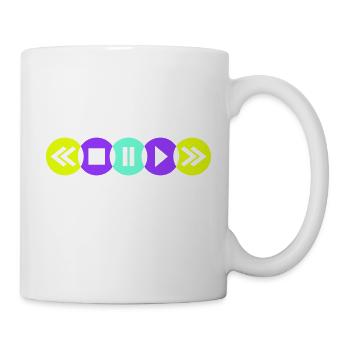 Play Symbole Musik Hören Player Abspielen Tasten - Tasse - Weiß - Rechts